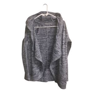 266. Athleta grey hooded waterfall open cardigan xs